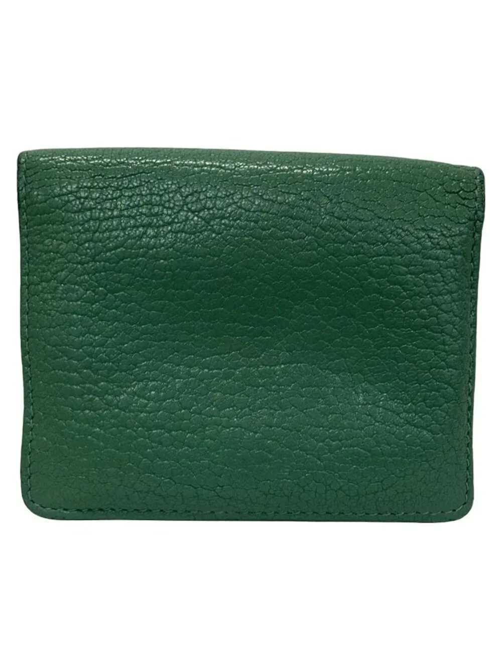 Miu Miu Bifold Wallet Green Gray Leather
